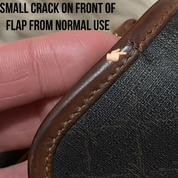 Vintage Longchamp Crossbody Bag-Leather-Brown Tones/Black-Flap Snap Closure - Picture 11 of 17